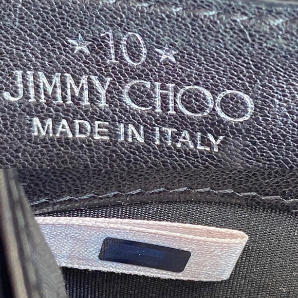 AUTHENTIC JIMMY CHOO ZIPPER LONG WALLET BLACK LEATHER - Picture 14 of 16